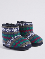 Marks and Spencer  Kids Fairisle Slippers (5 Small - 7 Large)