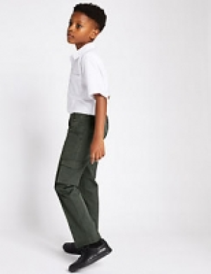 Boys Slim Leg Cargo Trousers