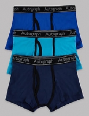 3 Pack Cotton Trunks with Lycra (4-16 Years)