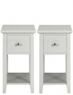 Set of 2 Hastings Grey Compact Bedside Chests