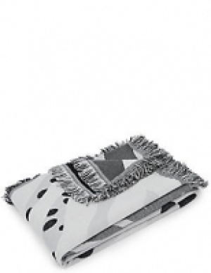 Abstract Leaf Fringe Throw