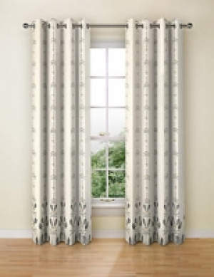 Decorated Palm Eyelet Curtains