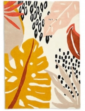 Abstract Leaf Carved Rug