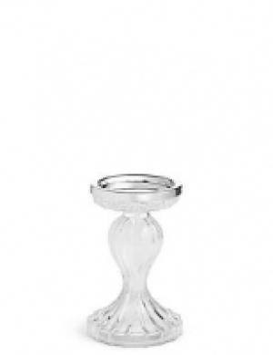 Ridged Glass Pillar Holder