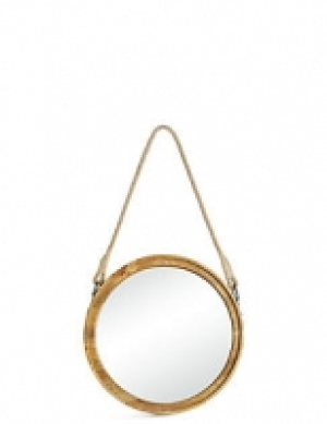 Wooden Round Mirror