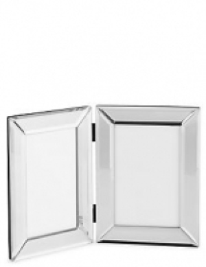 2 Aperture Mirrored Hinged Photo Frame 10 x 15cm (4 x 6 inch