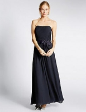 Detachable Straps Pleated Maxi Dress