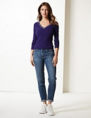 V-Neck Long Sleeve Top
