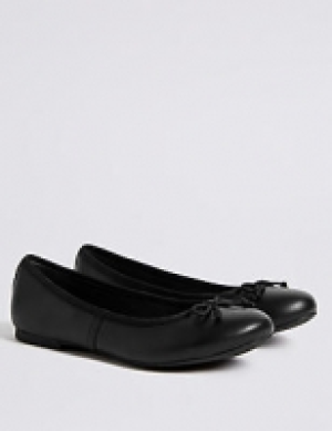 Kids Leather Ballet Pumps with Freshfeet (13 Small - 9 Larg