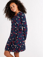 Marks and Spencer  Cherry Print Wrap Dress (3-16 Years)