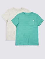 Marks and Spencer  2 Pack Cotton Rich T-Shirts (3-16 Years)