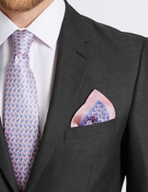 Pure Silk Flamingo Print Pocket Square