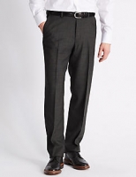 Marks and Spencer  Regular Fit Wool Blend Flat Front Trousers