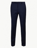 Marks and Spencer  Navy Striped Slim Fit Wool Trousers