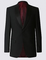 Marks and Spencer  Black Regular Fit Wool Jacket