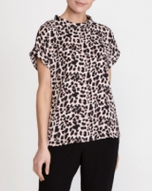 Printed Roll Neck Blouse