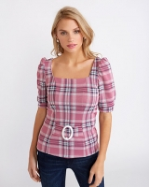 Savida Checked Top With Puff Sleeves 12.00 €
