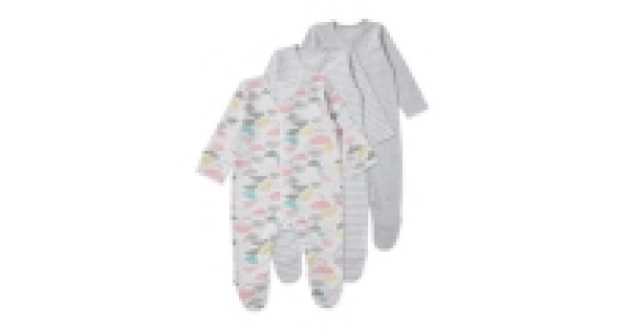 Aldi  Cloud Organic Baby Sleepsuits 3 Pack