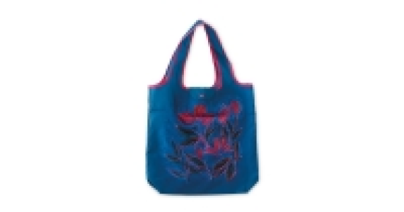 Blue Flower Recycled Pouch Bag