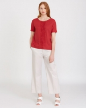 Carolyn Donnelly The Edit Linen Frayed Trim Top