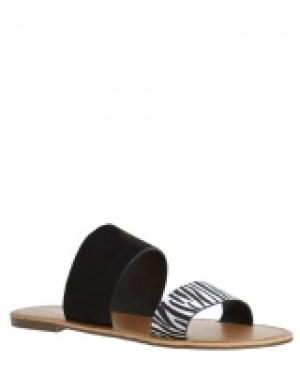 Double Strap Flat Mule Sandals