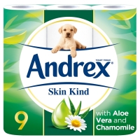 SuperValu  Andrex Skin Kind Toilet Roll Tissue 9 Rolls