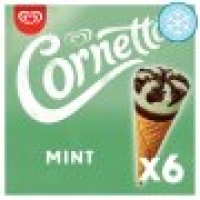 Tesco  Cornetto Mint Ice Cream Cones 6 X 90M