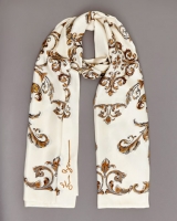Dunnes Stores  Francis Brennan the Collection Ivory Baroque Silk Scarf