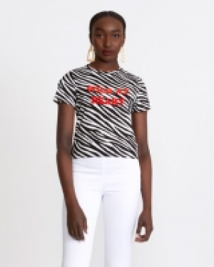 Savida Print Slogan T-Shirt