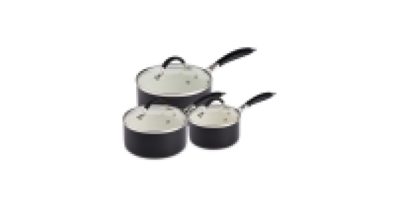 Aldi  Black Non-Stick Saucepans 3 Pack