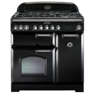 Joyces  Rangemaster Classic 90cm Dual Fuel Range Cooker Black and Ch