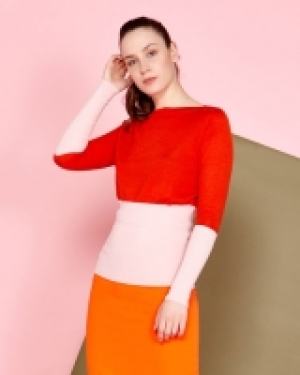 Dunnes Stores  Lennon Courtney at Dunnes Stores Red Alert Boat-Neck Jumper