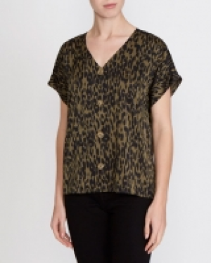 Print Button Blouse