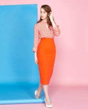 Lennon Courtney at Dunnes Stores Orange Super High Waist Ski