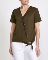 Dunnes Stores  Button Front Wrap Top