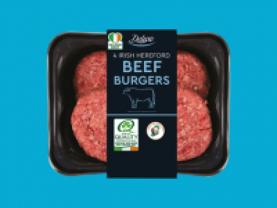 4 FRESH IRISH HEREFORD BEEF BURGERS