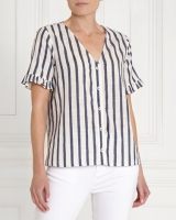 Dunnes Stores  Gallery Stripe Button Top