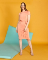 Dunnes Stores  Lennon Courtney at Dunnes Stores Coral Draped Dress