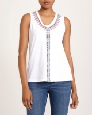Puff Print Neck Detail Vest