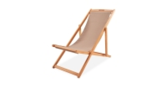Wooden Deck Chair Taupe