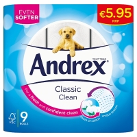 SuperValu  Andrex Classic Clean Toilet Roll 9 Pack