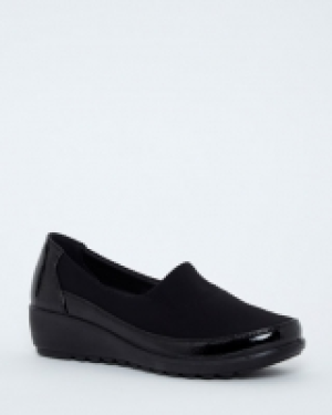 Stretch Upper Low Wedge Shoe