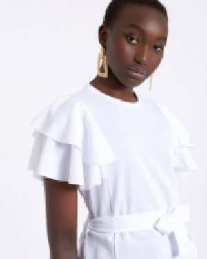 Savida Frill Sleeve Belt Top
