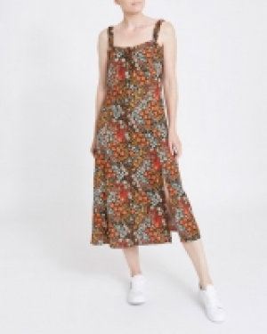 Print Strappy Midi Dress