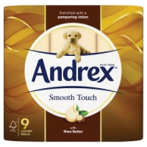 Andrex Smooth Touch Toilet Roll Tissue 9 Rolls