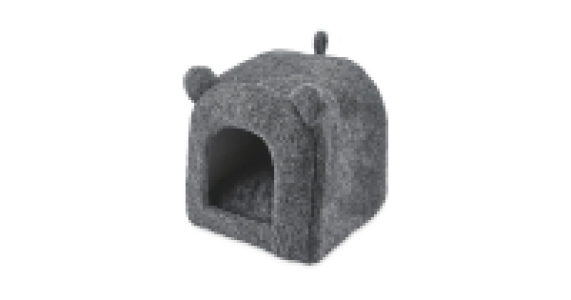 Grey Cat Bed With Ears