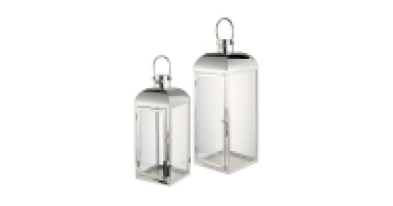 Kirkton House Chrome Lantern 2 Pack