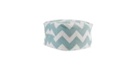 Teal/White Zig Zag Bean Cube