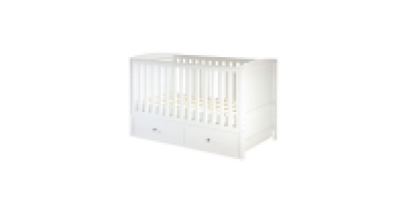 White Nursery Cot Bed With Drawer
