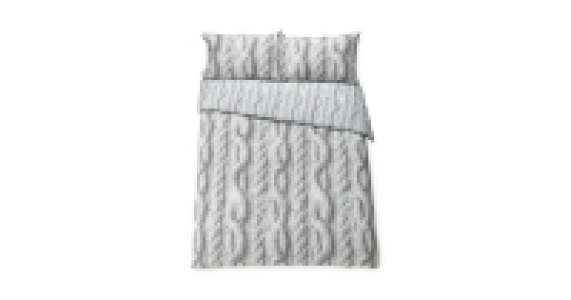 Aldi  Grey Knit Superking Duvet Set